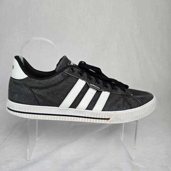 Adidas Canvas Sneakers Men's 13 Black White Stripe Lace Up FW7033 - Picture 9 of 13